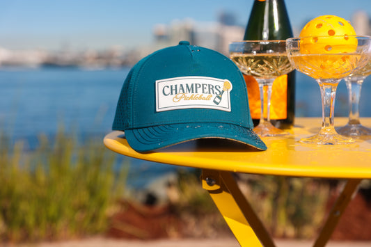 Performance Pickleball Hat Rubber Champers Logo Green