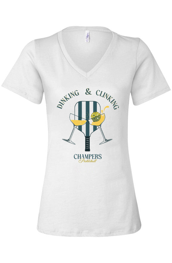 Women’s Dinking & Clinking Casual V-Neck Tee