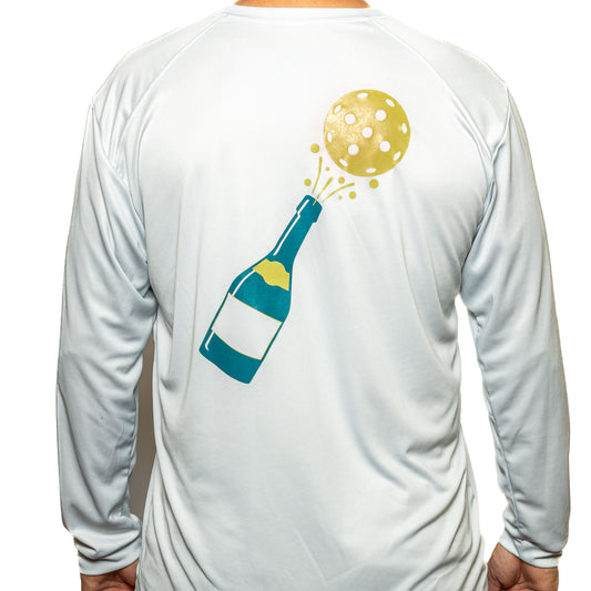 Mens Performance Shirt Long Sleeve Gray