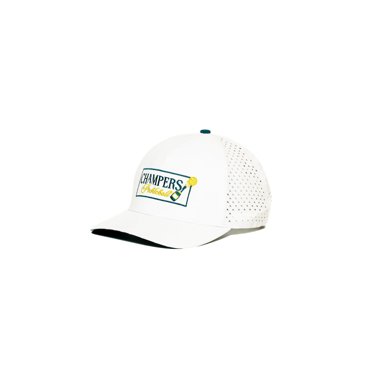 Performance Hat Embroidered Champers Logo White