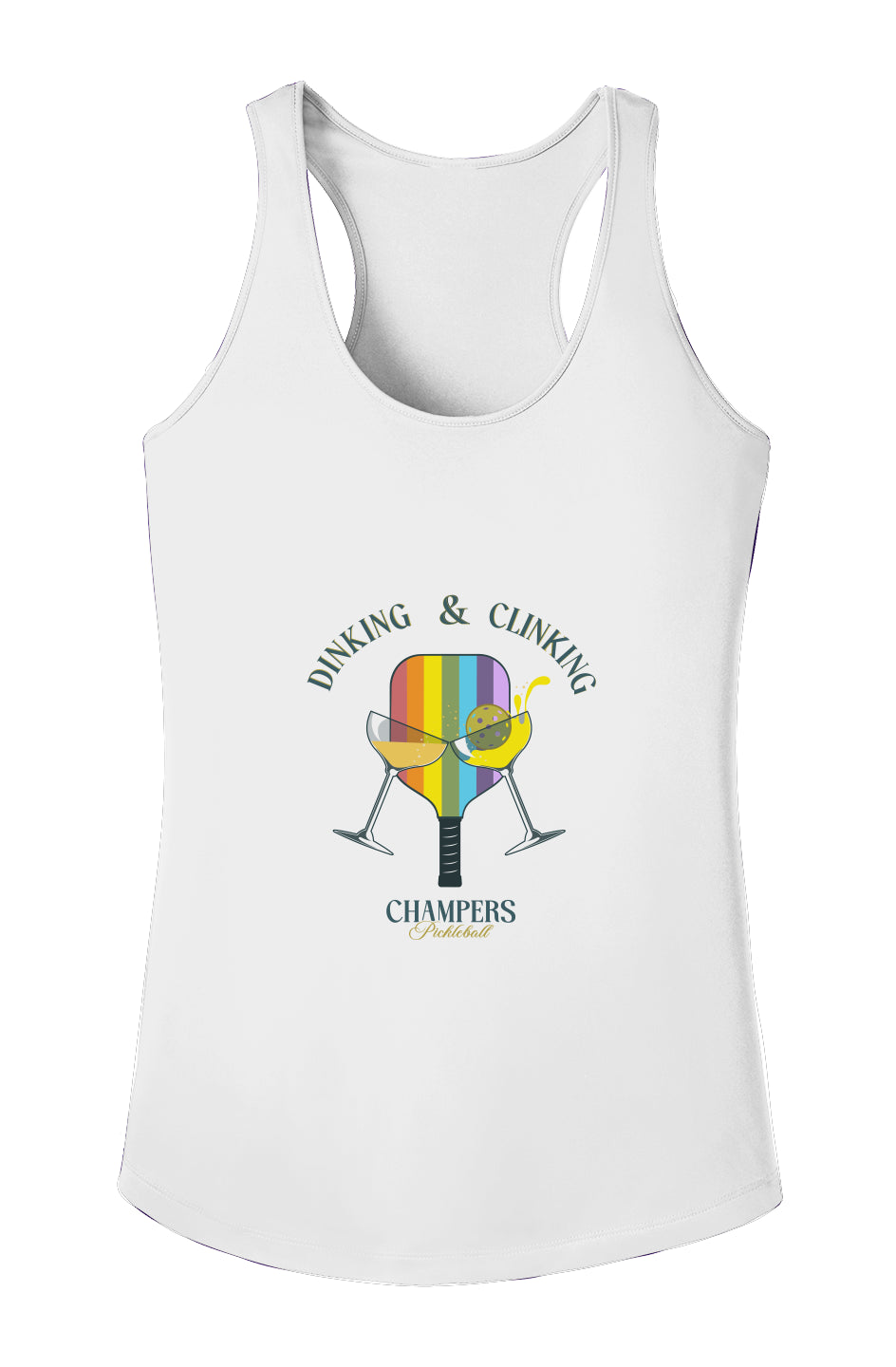 Women's Rainbow Clinking Performance Tank - White