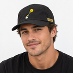 Champers black 5-panel pickleball hat with rubber logo patch, view 2