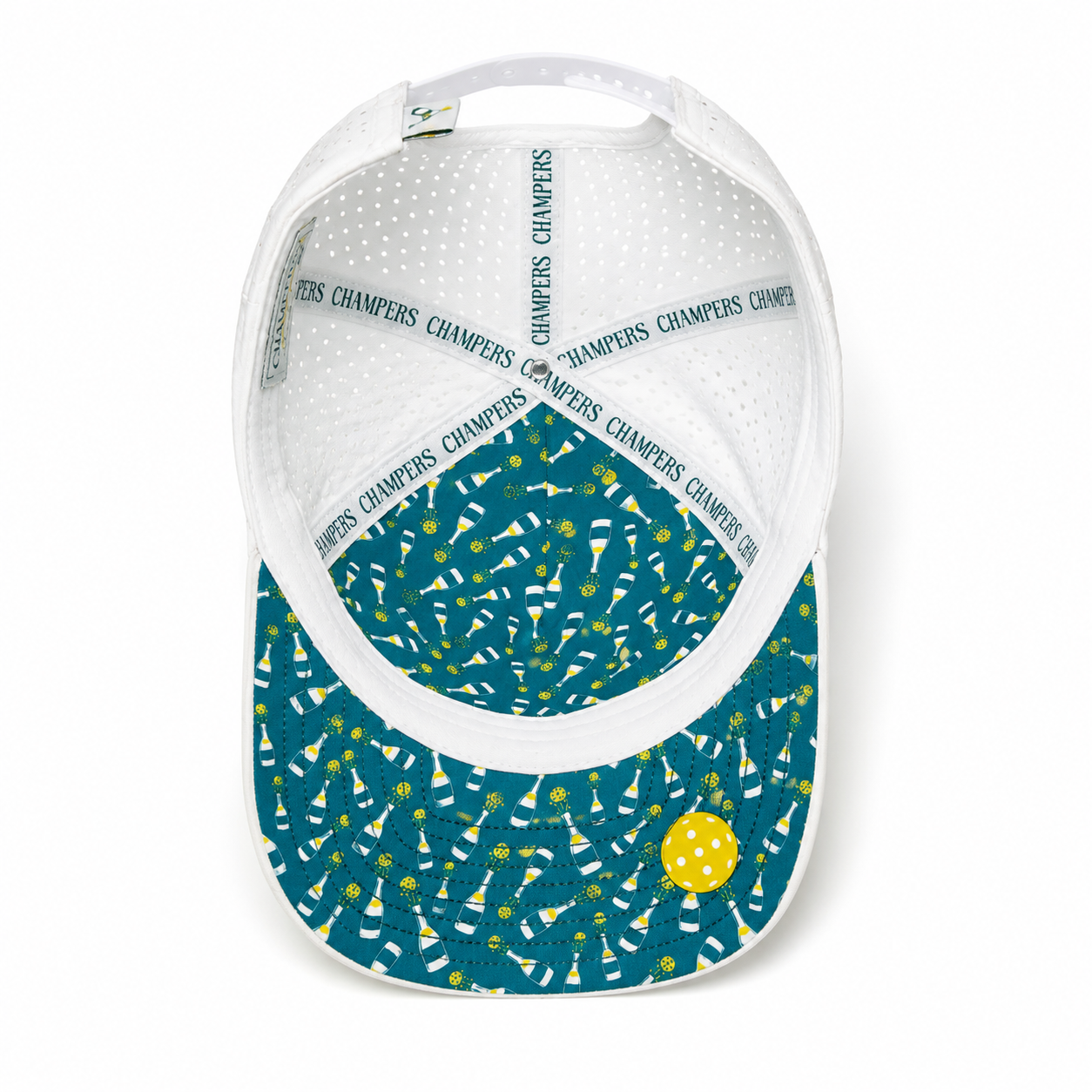 Performance Pickleball Hat Rubber Champers Logo White