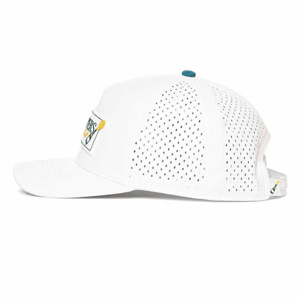 Performance Pickleball Hat Rubber Champers Logo White
