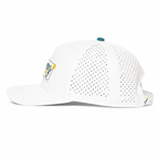 Champers white performance pickleball hat with rubber logo patch, view 4