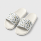 Cushioned faux leather strap; contoured footbed; PU outsole; handmade