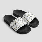 Champers men's 99 Bottles pickleball slides in white, side view