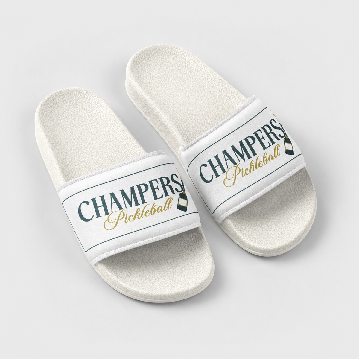 Cushioned faux leather strap; contoured footbed; PU outsole; handmade
