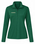 Champers women's quarter-zip pickleball pullover in green, view 2
