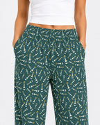 Champers 99 Bottles lounge pants in green, view 3