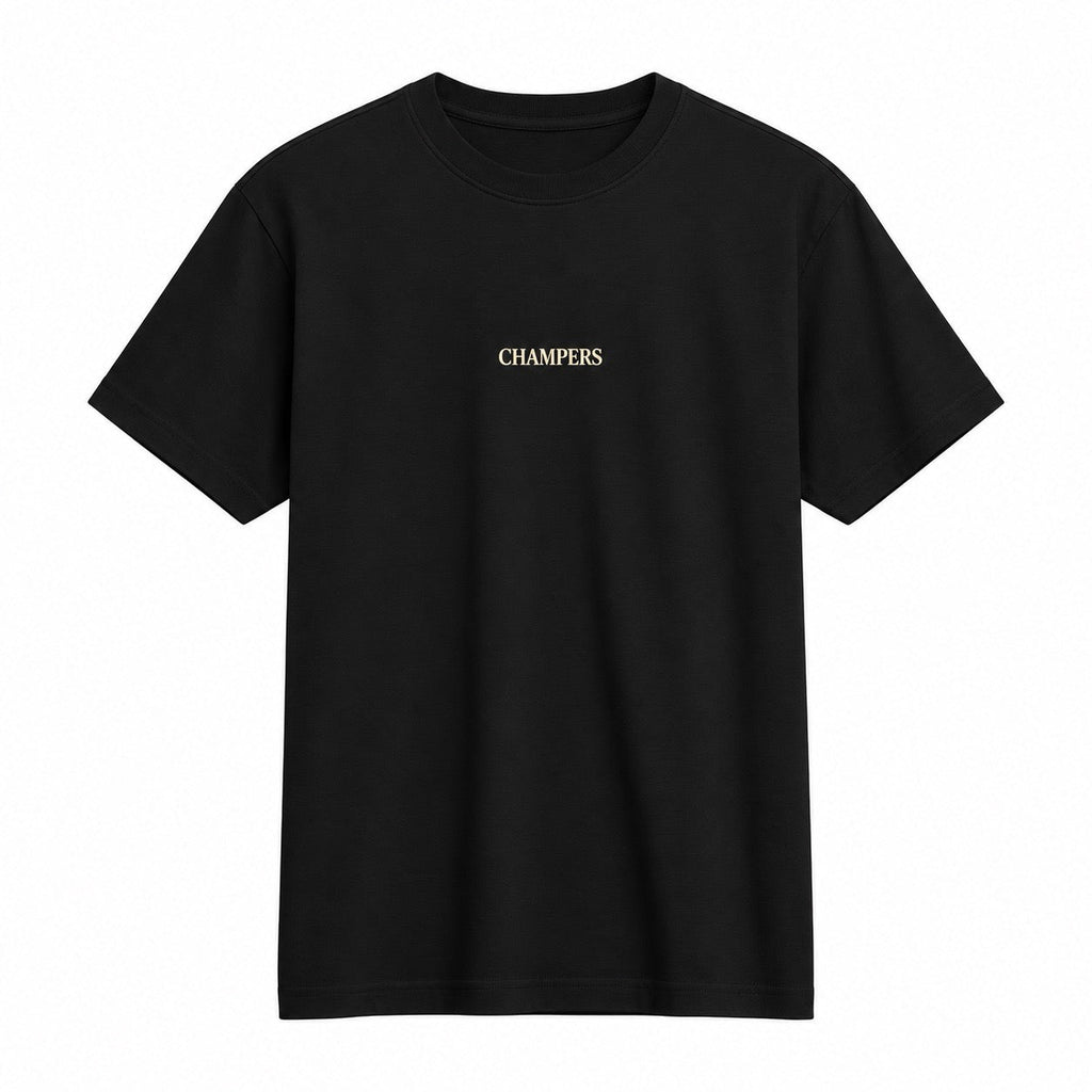 Champers premium Supima cotton pickleball tee in black, view 5