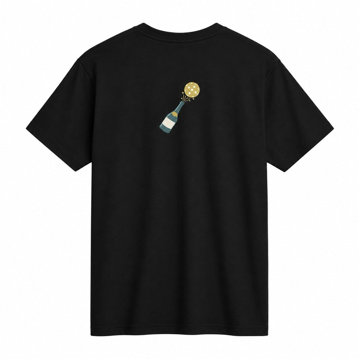 Champers premium Supima cotton pickleball tee in black, view 4