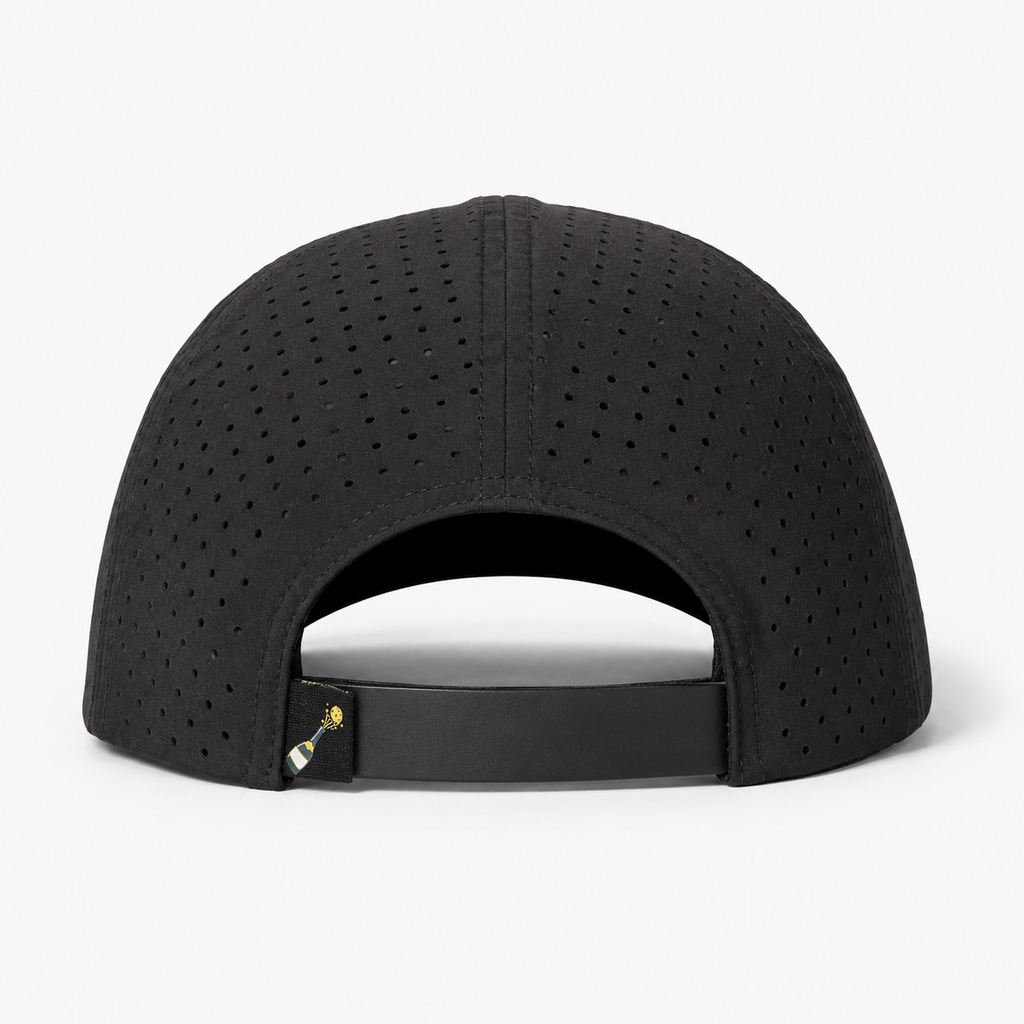 Champers Rubber Logo 5-Panel Hat – Black