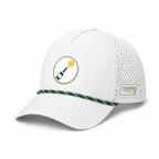 Champers light gray performance pickleball hat with rubber Bottle Burst patch, front view