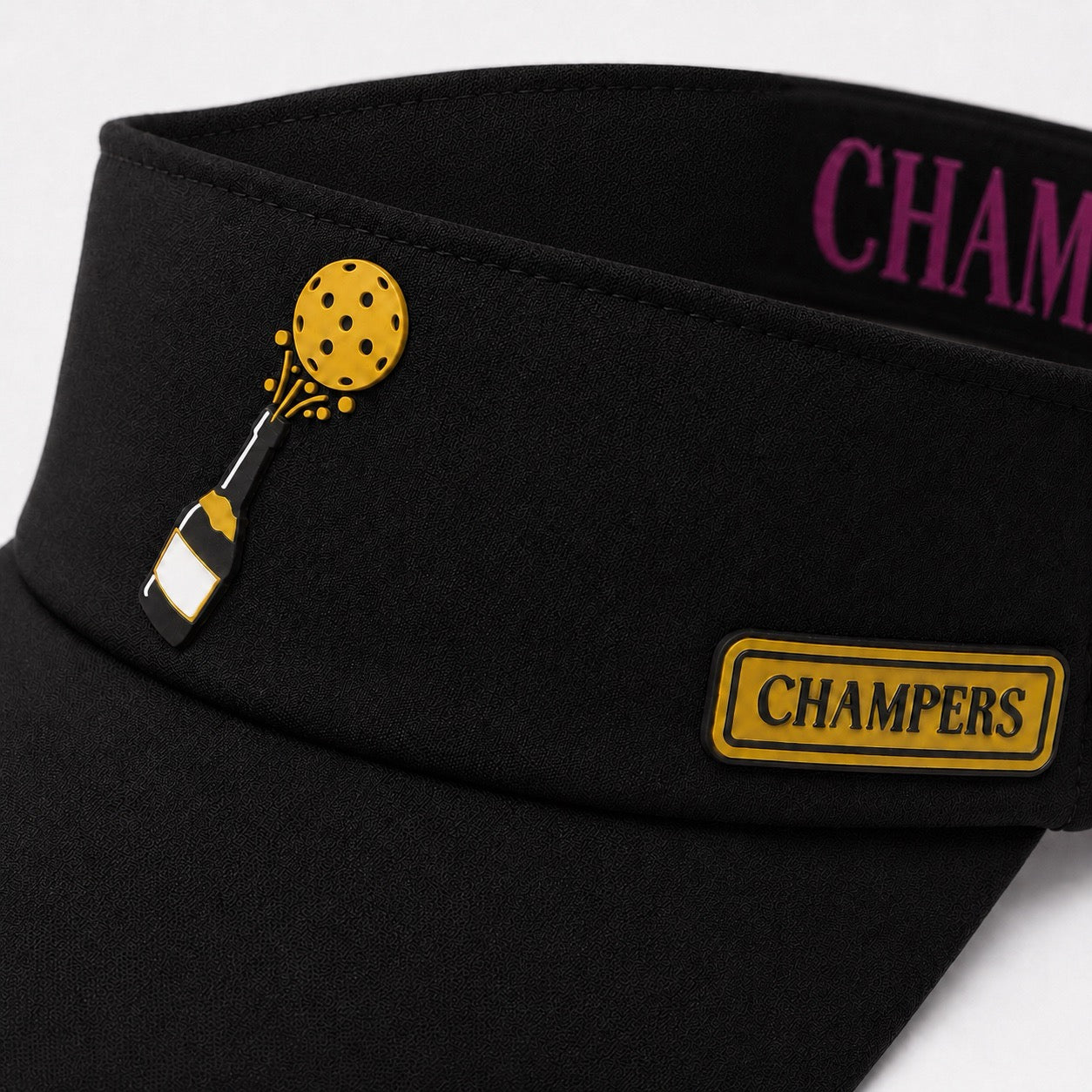 Performance Pickleball Visor Rubber Champers Logo Black