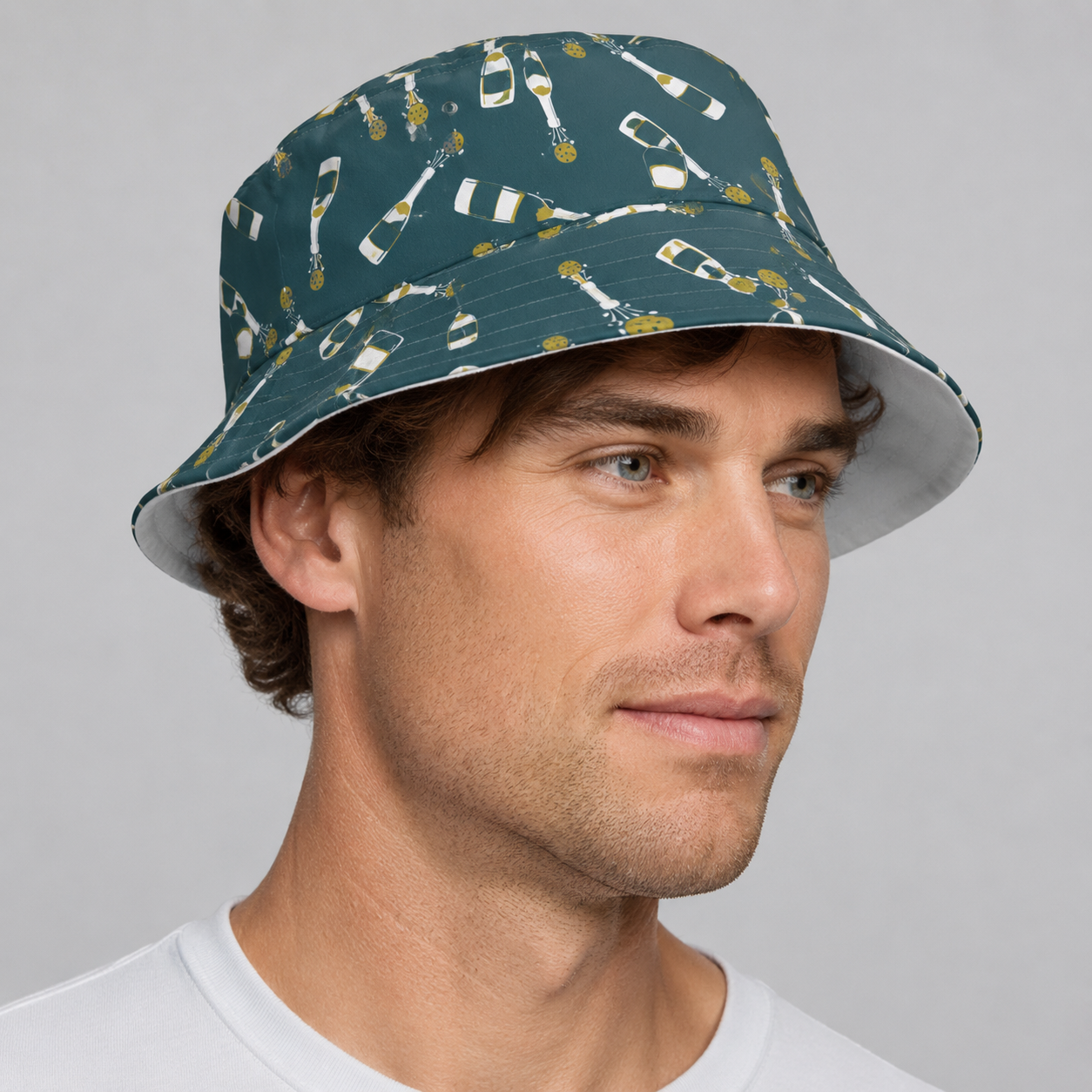Reversible Bucket Hat 99 Bottles Green/White