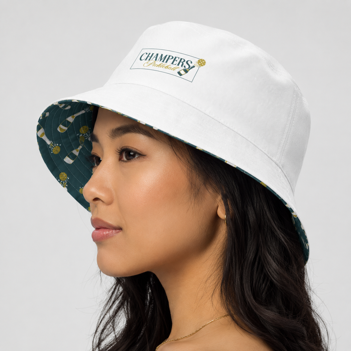 Reversible Bucket Hat 99 Bottles Green/White