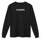 Champers premium Supima cotton long sleeve pickleball shirt in black, view 3