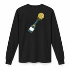 Champers premium Supima cotton long sleeve pickleball shirt in black, view 4