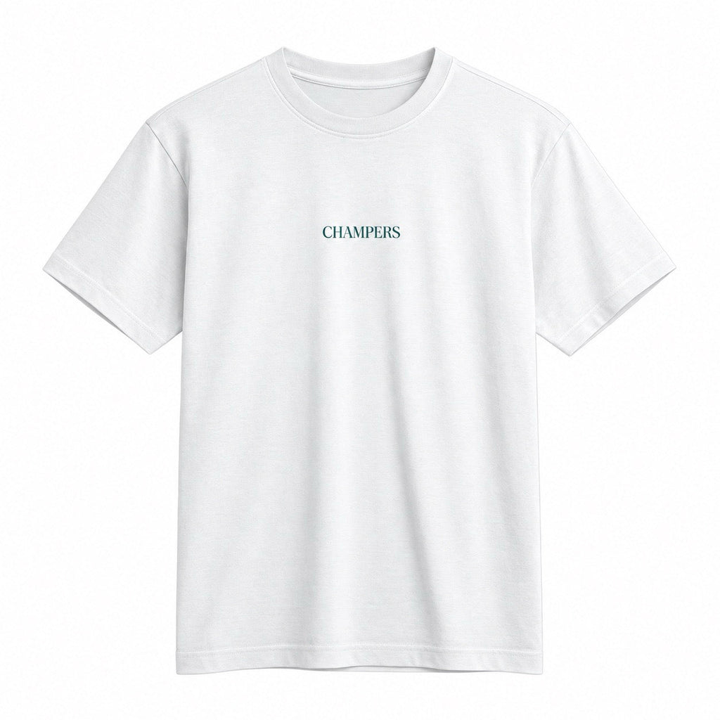 Champers premium Supima cotton pickleball tee in white, view 4