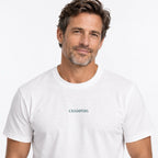 Champers premium Supima cotton pickleball tee in white, front view
