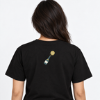 Champers premium Supima cotton pickleball tee in black, back view