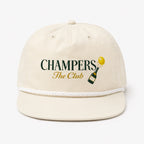 Champers rope cap in ecru with logo, front view
