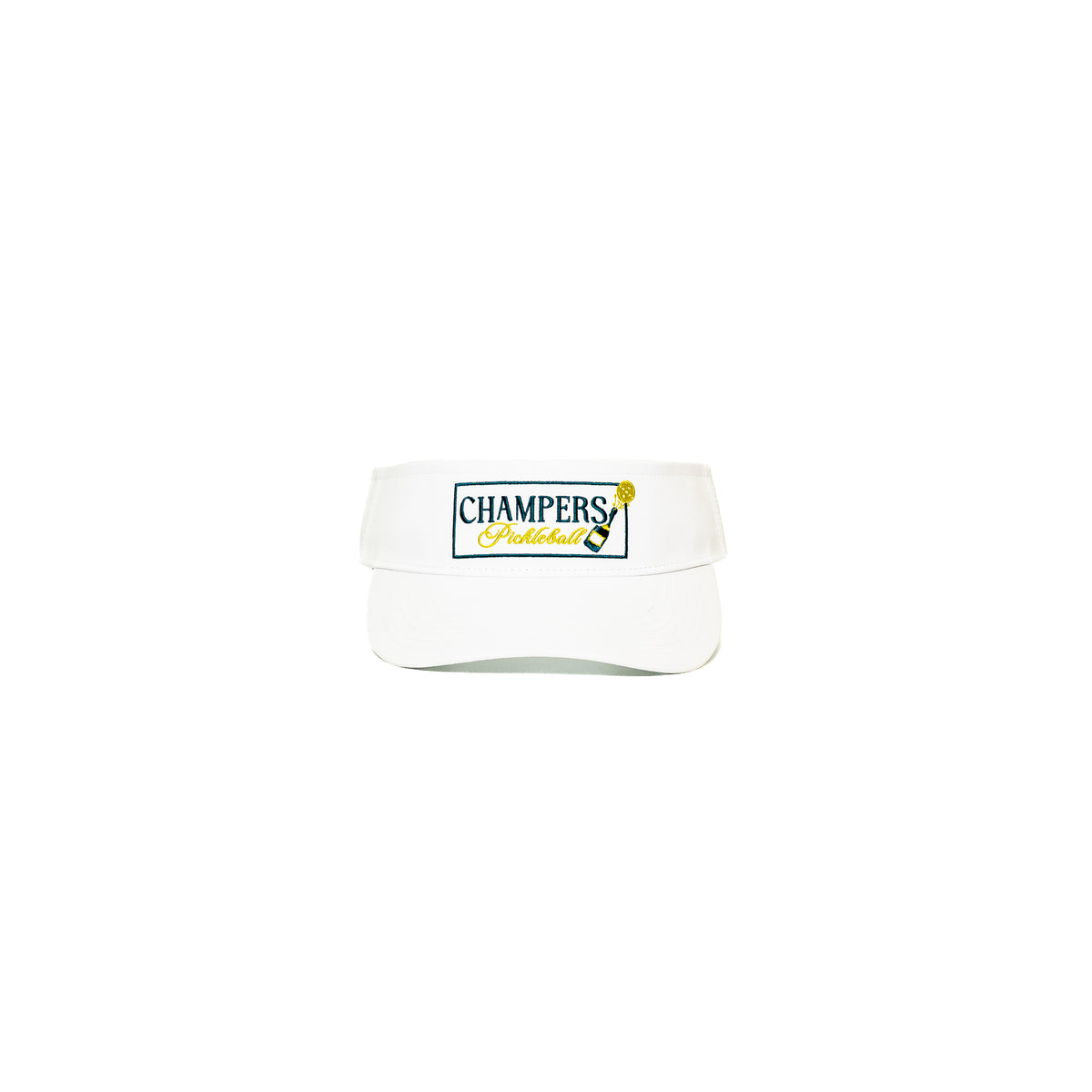 Performance Pickleball Visor Embroidered Champers Logo White