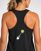 Champers women's Rally racerback pickleball tank in black, view 3