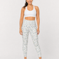 Champers women's Champagne Dreams pickleball leggings in white, high-waisted with pockets, front view