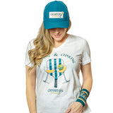 Women’s Dinking & Clinking V-Neck Tee White