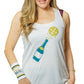 Women's Performance Tank Bottle Burst White