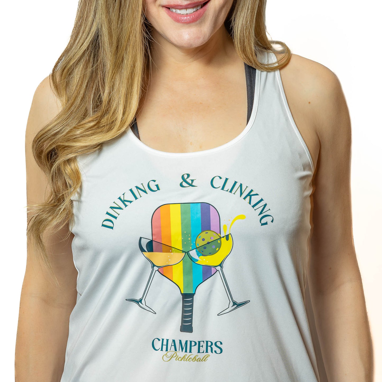 Women's Performance Tank Rainbow Dinking & Clinking White